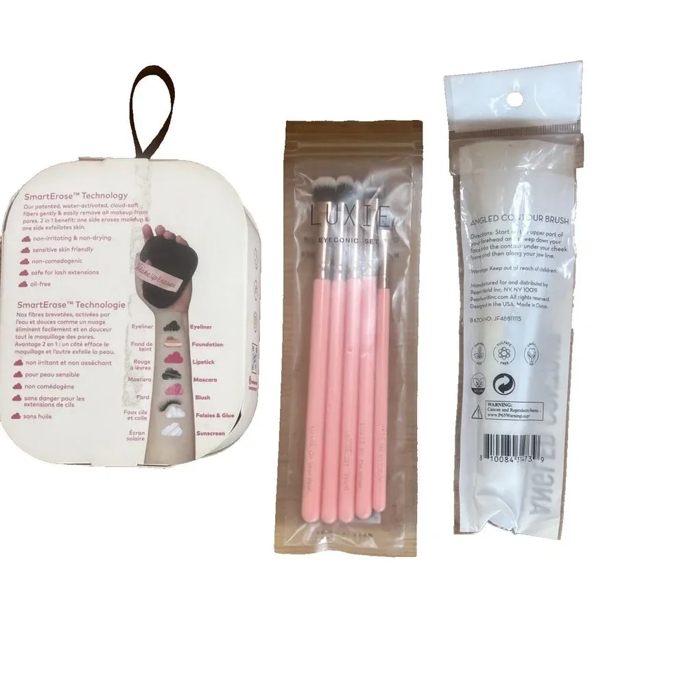 Make Up Brush Sets Luxie, Pearl World & Make Up 7 Day Smart Erase Pads Bundle